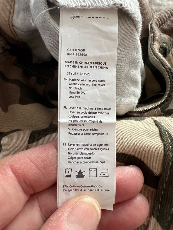 Arden B Strapless Camo Cargo Jumpsuit - Olive & Tan Size S - Picture 8 of 8